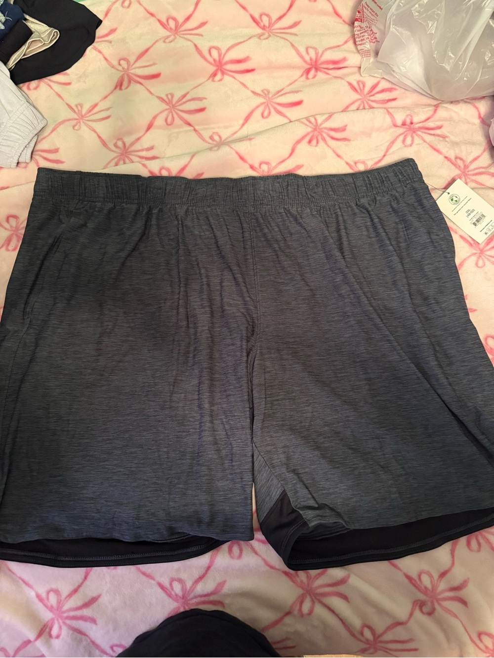 Athletic Works Women's Double-Layer Heather Gray Athletic Shorts